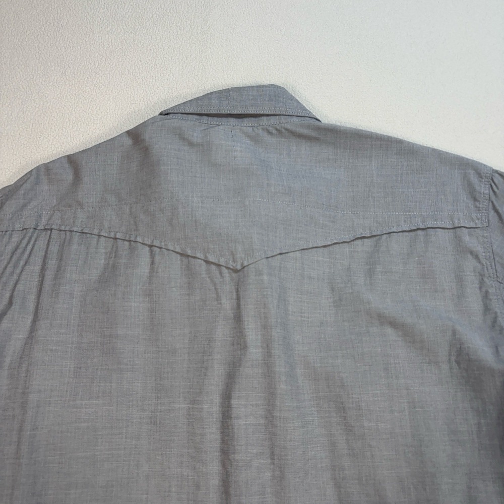 G-Star‎ Raw Western Shirt Men's L Gray Flap Pocket Pearl Snap Stretch Button Up - Picture 9 of 16